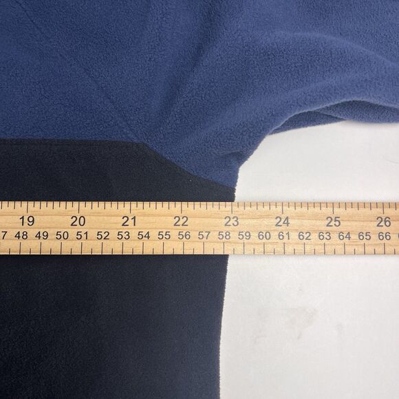 L.L. Bean Fleece Sweater Womens Large Blue Colorblock 1/4 Snap Outdoor Cabincore - Picture 7 of 9
